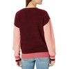 image:imageCable Stitch Womens Colorblock Crewneck Sweater Long Sleeve RibKnit Shaker Stitch Pullover Top Small MultiPink
